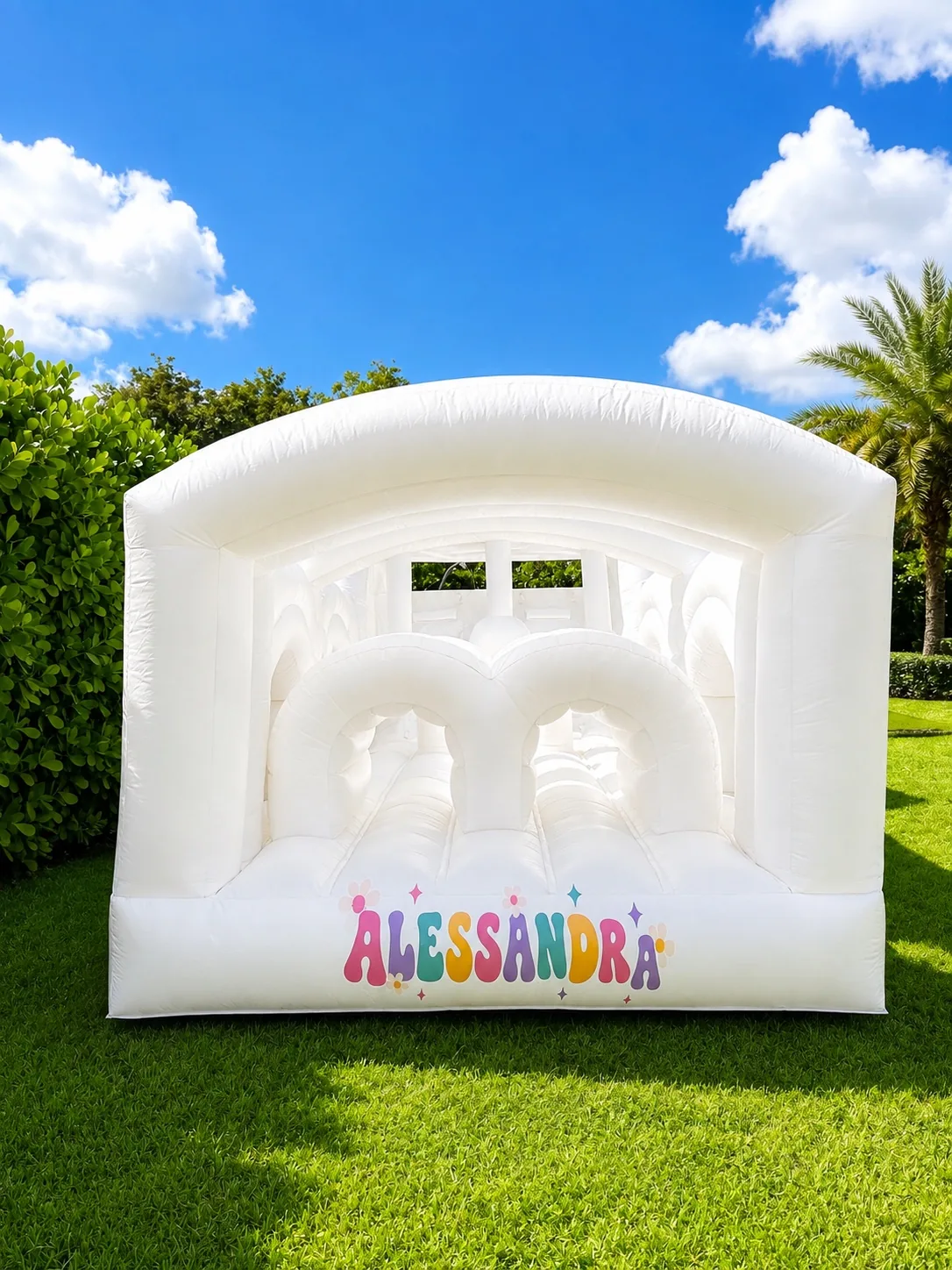 Obstacle Course water inflatable rental set up for a kids party in Miami, 30 × 18 × 12 ft — 2 of 4
