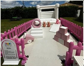 Toddler Fun Station soft play rental set up for a kids party in Miami, Soft play + bounce house